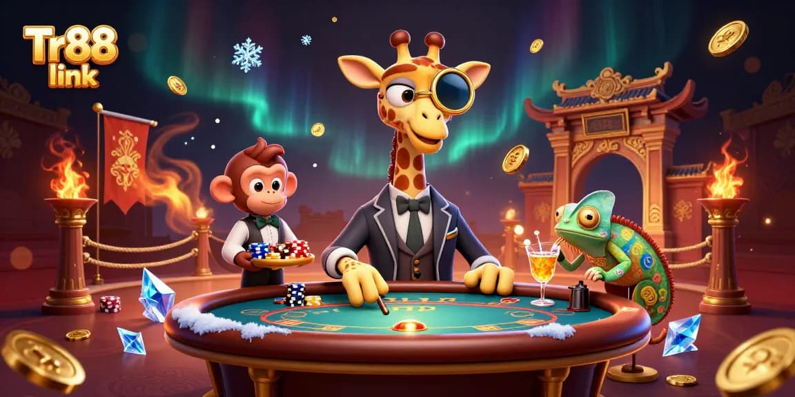 Players enjoy the thrills of the Tr88 link while gambling in a vibrant casino atmosphere.