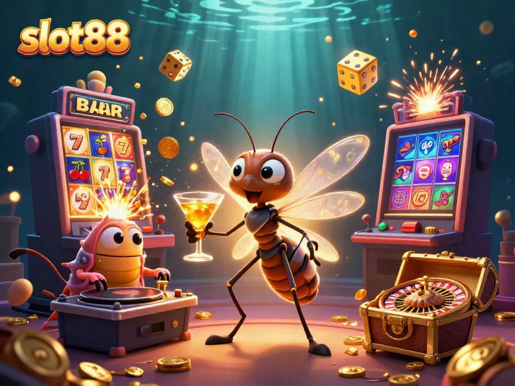 Experience thrilling gameplay with slot88 in a vibrant casino scene featuring dynamic characters and symbols.